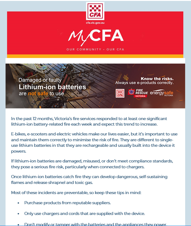 Sample MyCFA email
