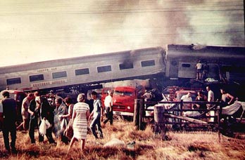 CFA historical image head-on collision between two train 1969