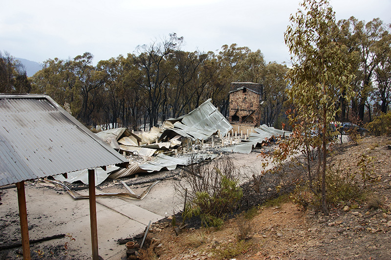 Remains of burnt house in healesville