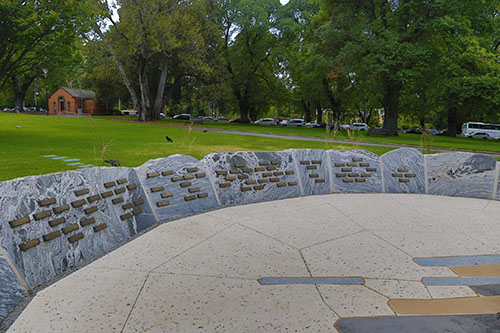 memorial wall  at the memorial site
