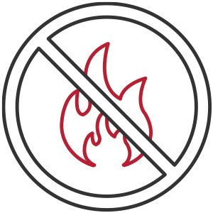 Fire burning not allowed sign