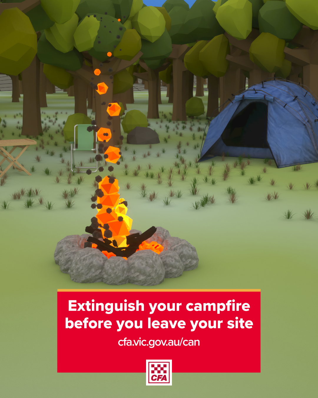 Extinguish campfire