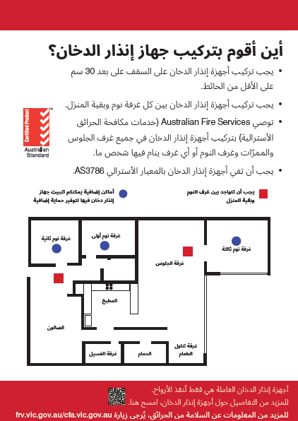 Arabic Smoke Alarm flyer back