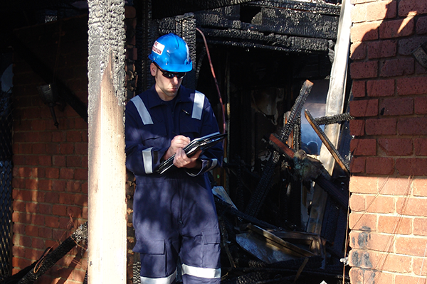 Fire investigation scene photography training session