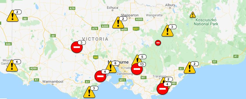 map of road closures