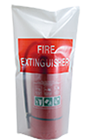 fire extinguisher with plastic cover
