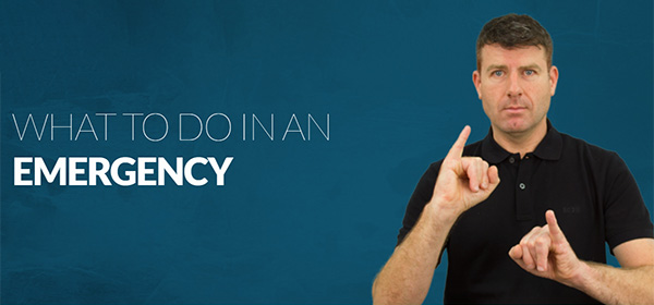 Deaf emergency info - person using sign language