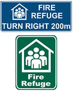 community fire refuge sign