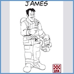 Colouring sheet - James the Firefighter