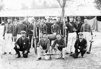 CFA historical image firefighters at demonstration event 1900s