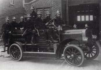 CFA historical image Bendigo fire brigade purchased a motorised firefighting vehicle 1912