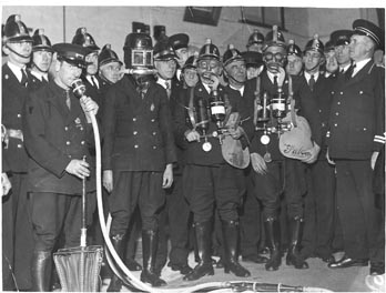 CFA historical image Geelong crew training with breathing apparatus