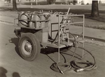 CFA historical image trailer pump 1940s