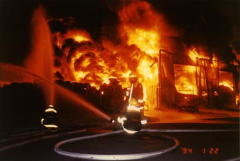 CFA historical image tyre factory on fire 1990s