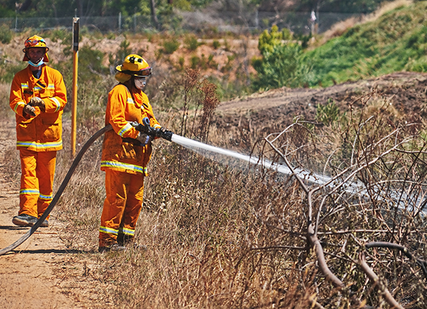 Firefighters at work