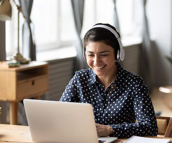 Girl on headphones