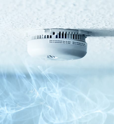 Smoke alarm with smoke 460