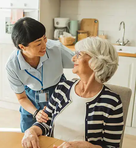 Support worker with client 460
