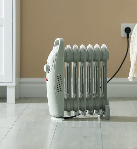 Portable heater in bedroom 460