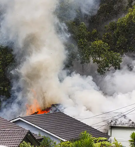 House roof on fire 460
