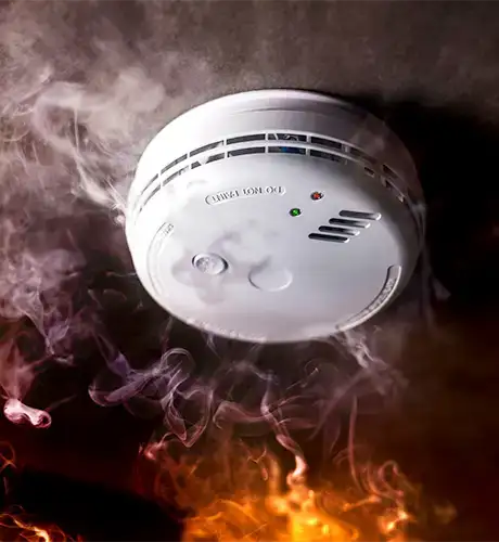 Smoke alarm with smoke 460