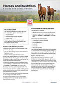 Image of 'horses and bushfires' factsheet.